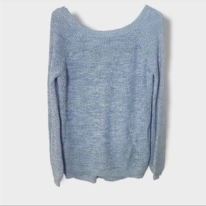 Lulu’s Pursuit Of Happiness Heather Blue Backless Sweater